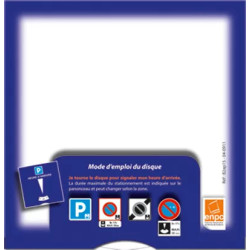 Dos disque de stationnement européen