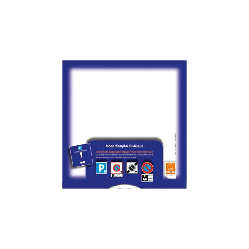 Dos disque de stationnement européen