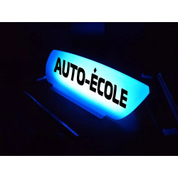 Panneau de toit lumineux LED bleu lettres noires