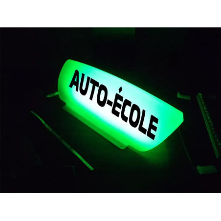 Panneau de toit limuneux LED vert lettres noires