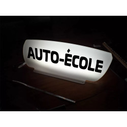 Panneau de toit lumineux LED blanc lettres noires