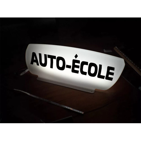 Panneau de toit lumineux LED blanc lettres noires