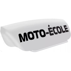 Panneau de toit moto-école blanc lettres noires