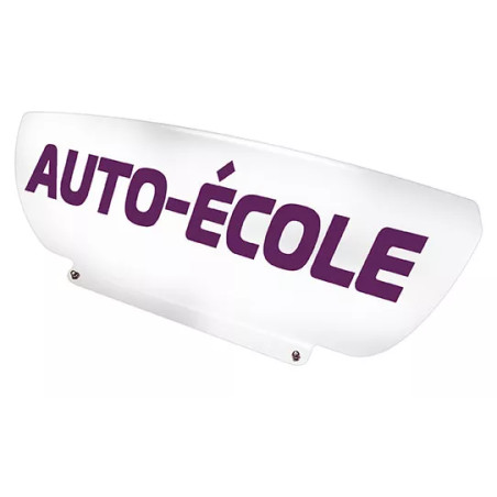 Panneau de toit blanc lettres violettes