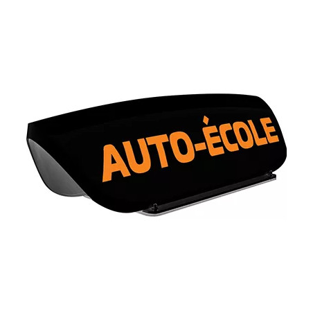 Panneau de toit noir lettres oranges