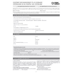 Contrat d'enseignement à la conduite pour les catégories du permis B