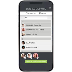 Interface téléphone liste des étudiants formation A1-A2