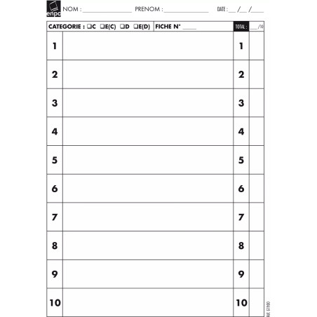 Feuilles de réponses Groupe Lourd