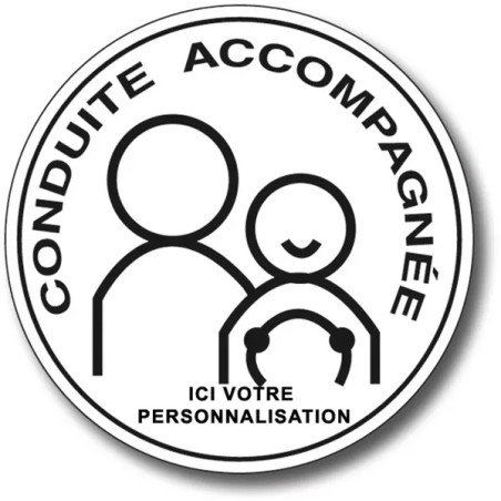 Disque Conduite Accompagnée personnalisable noir