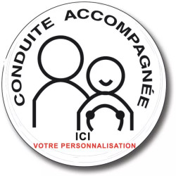 Disque Conduite Accompagnée personnalisable noir et une couleur