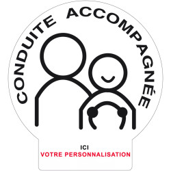 Disque Conduite Accompagnée personnalisable noir et une couleur avec languette