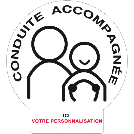 Disque Conduite Accompagnée personnalisable noir et une couleur avec languette
