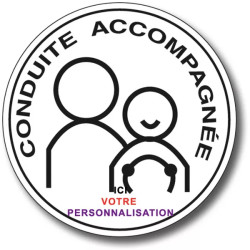 Disque Conduite Accompagnée personnalisable noir et deux couleurs