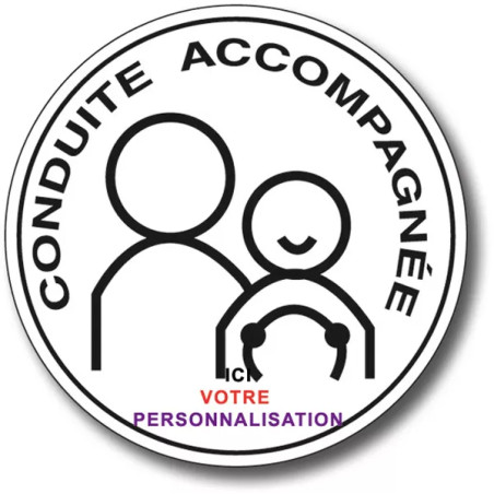 Disque Conduite Accompagnée personnalisable noir et deux couleurs