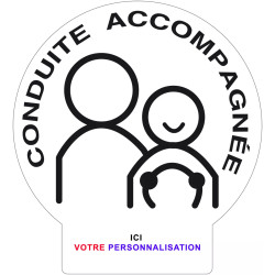 Disque Conduite Accompagnée personnalisable noir et deux couleurs avec languette