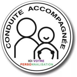 Disque Conduite Accompagnée personnalisable noir et trois couleurs