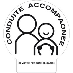 Disque Conduite Accompagnée personnalisable noir avec languette