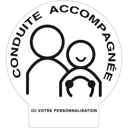 Disque Conduite Accompagnée personnalisable noir avec languette