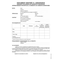 Attestation d'assurance AAC et Conduite Supervisée