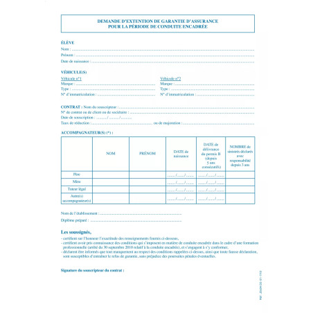 Attestation d'assurance AAC et Conduite Encadrée