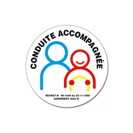 Adhésif vitrine conduite accompagnée réglementaire