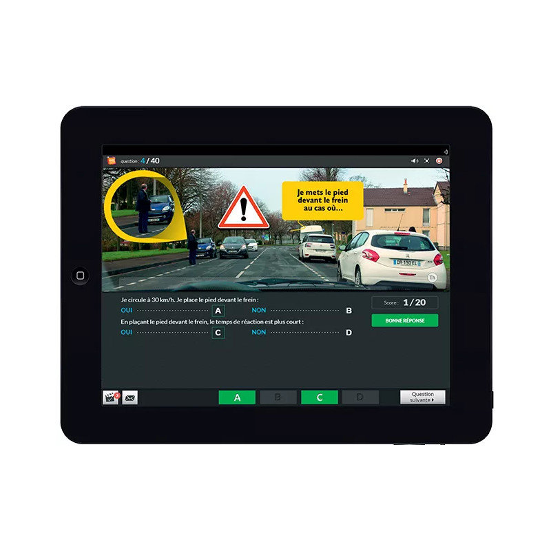  Interface question sur tablette 