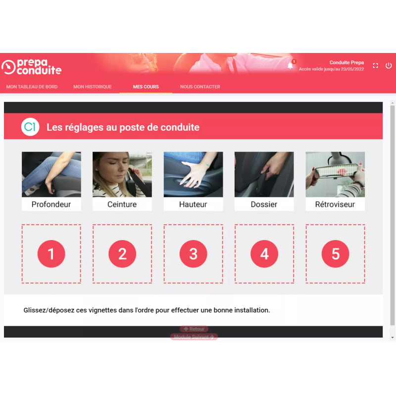 Question compétence C1 réglages au poste de conduite