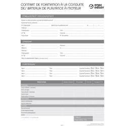 Contrat de formation à la conduite des bateaux de plaisance à moteur