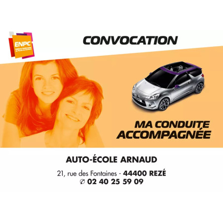 Carte de convocation personnalisable modèle 1