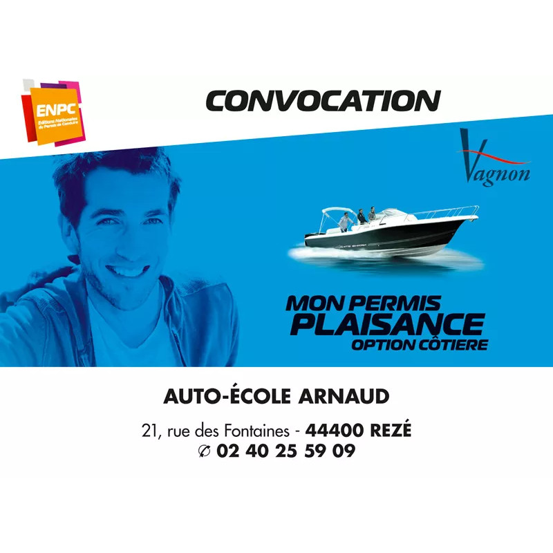 Carte de convocation personnalisable modèle 2