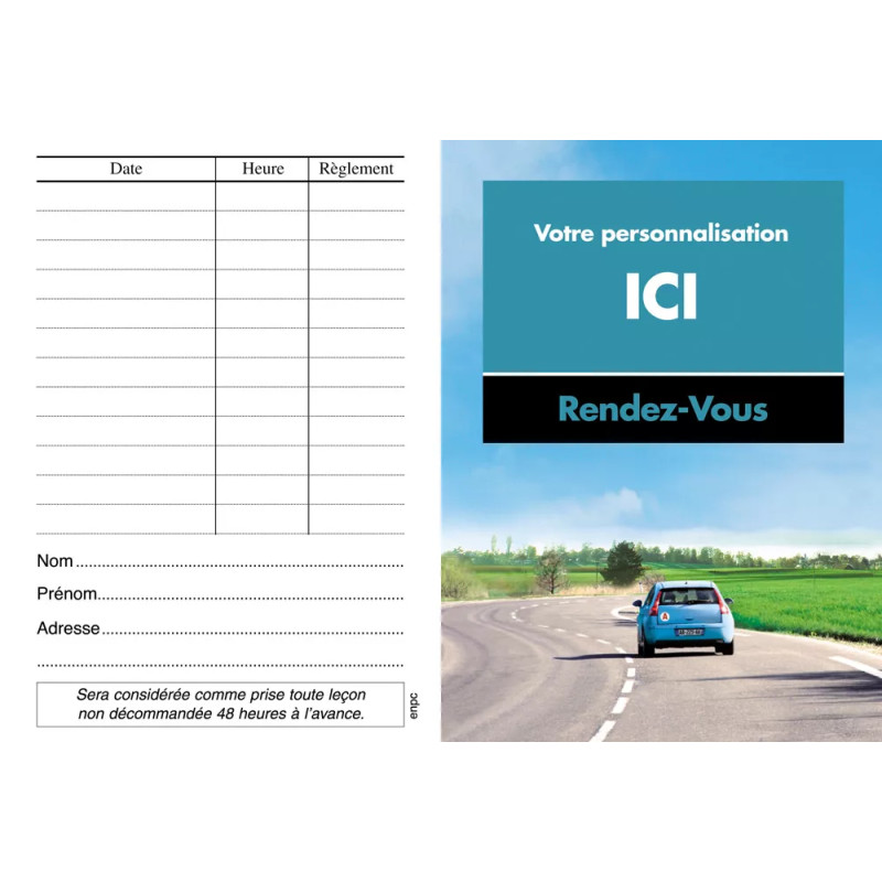 Carte de rendez-vous personnalisable modèle 4