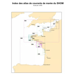 Carte marine du SHOM courant de marées côte ouest Bretagne