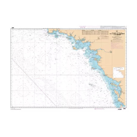 Carte marine de la Pointe de Penmarc'h à la Gironde