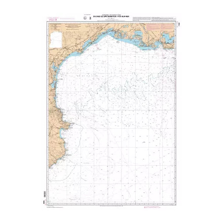 Carte marine du Cabo de San Sebastian à Fos-sur-Mer
