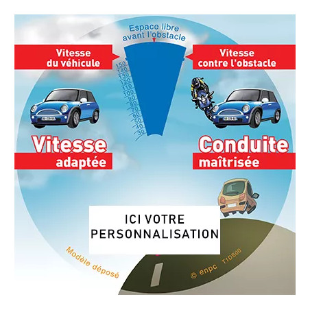 Disque face distance d'arrêt véhicule personnalisable